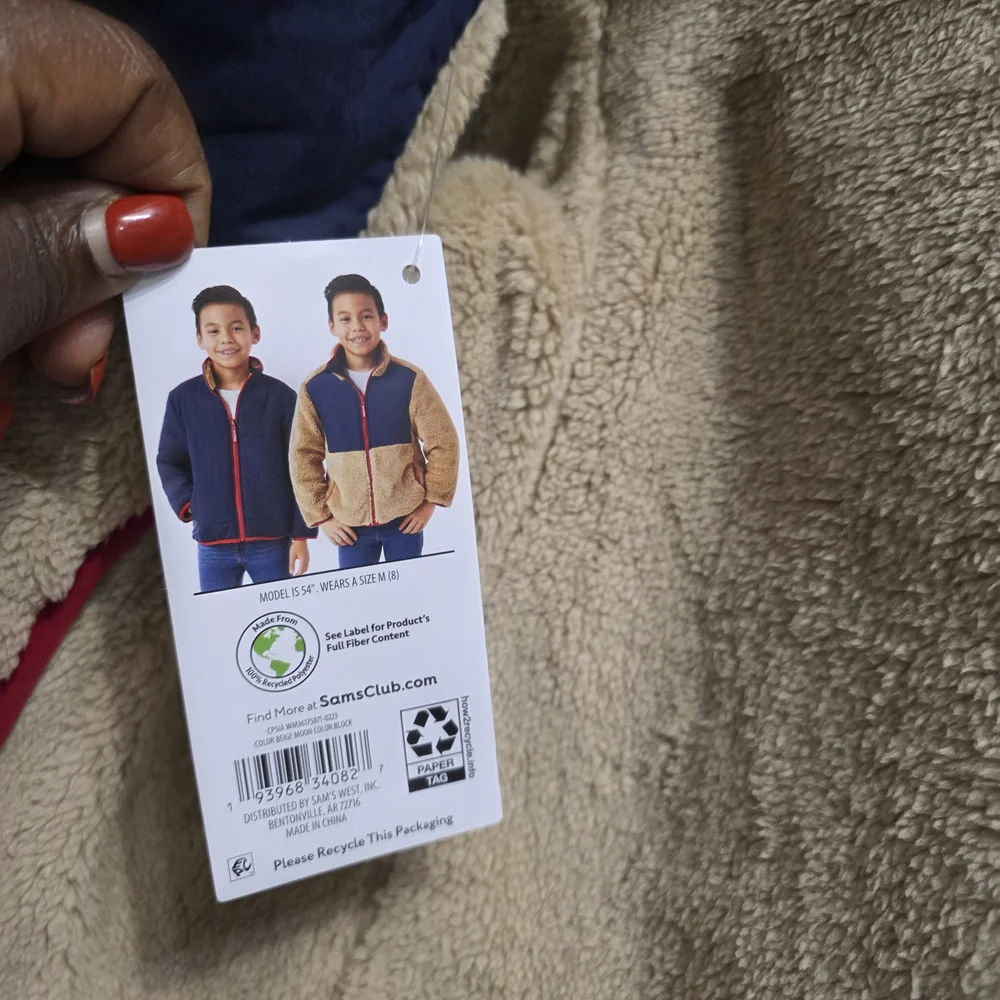 Member Mark Fleece Lines Puffer Reversible Jacket Toddler Boys 10/12
